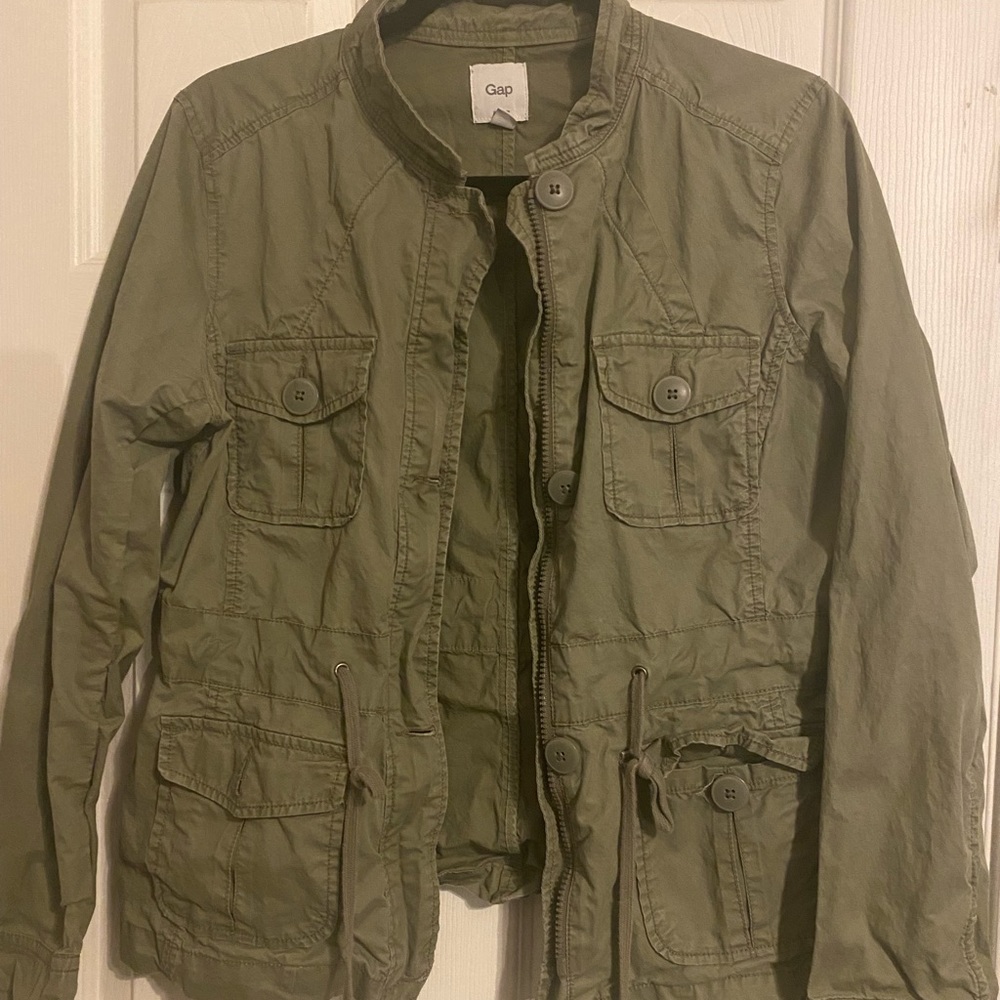 Hunter Green Lightweight Drawstring Cargo Type Ja… - image 1